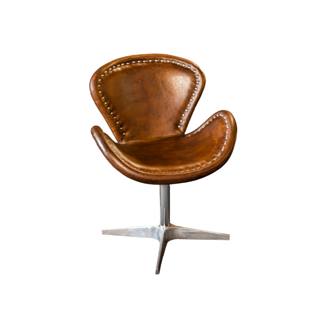 Swivel Chair Leather With Stainless Steel Base image 0
